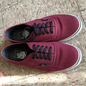 Maroon lace up vans